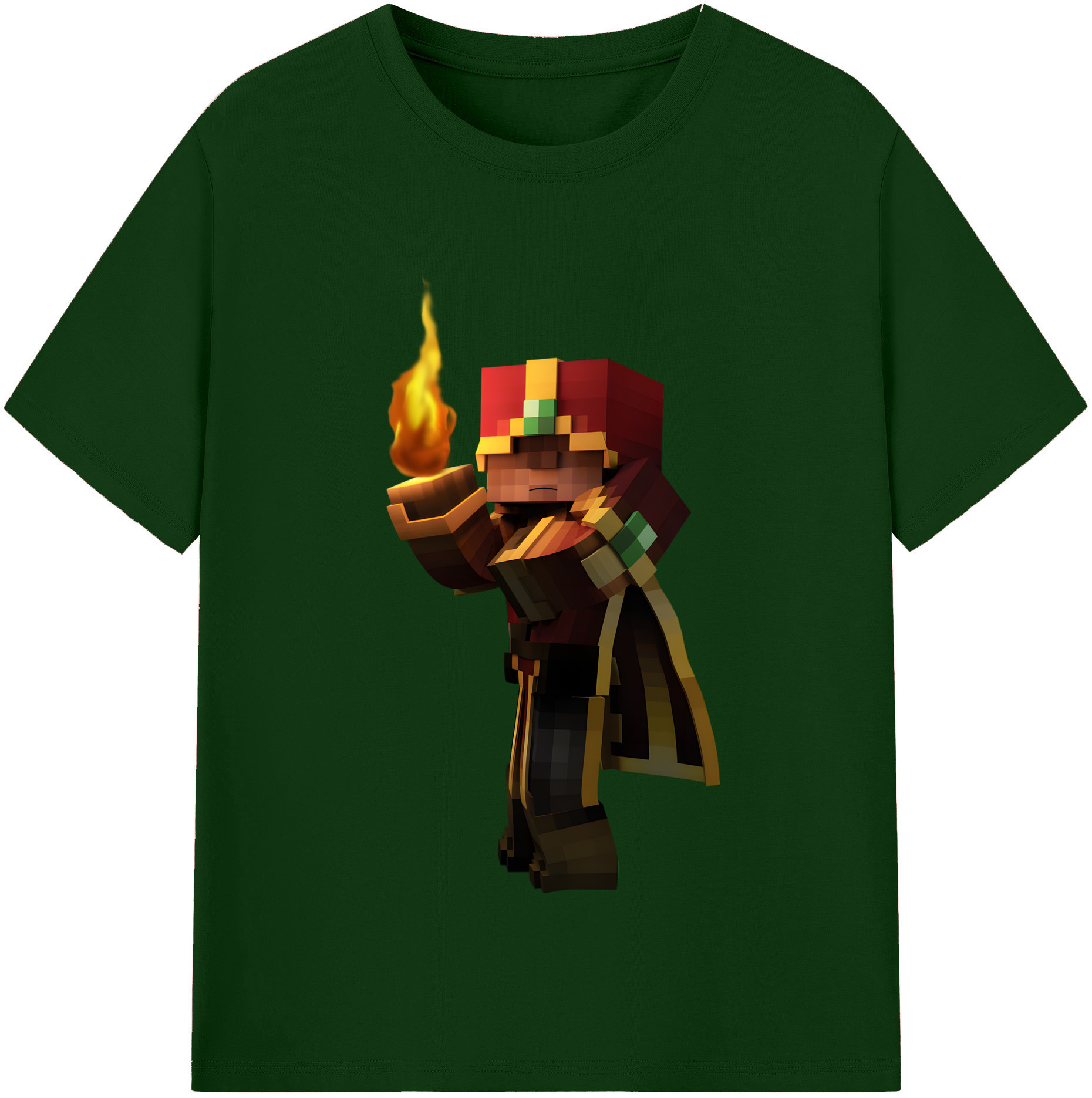 （画像用） マインクラフト ブロックの世界 Minecraft MC Block world 綿100％半袖Tシャツ（フロントプリント）
